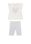 Guess Baby Girl Floral Heart Tee and Legging Set, Blue