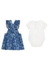 Guess Baby Girl Denim Pinafore Set, Blue