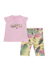 Guess Baby Girl Floral Tee and Legging Set, Pink