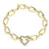 Guess Beloved Chain Link White Pavé Bracelet, Gold