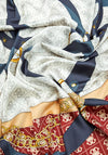 Guess Logo Print Belt Detail Scarf, Navy Multi