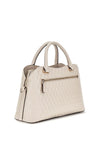 Guess Betula Patent Quilted Satchel Bag, Taupe
