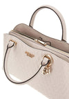 Guess Betula Patent Quilted Satchel Bag, Taupe