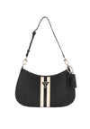 Guess Noelle Stripe Detail Shoulder Bag, Black