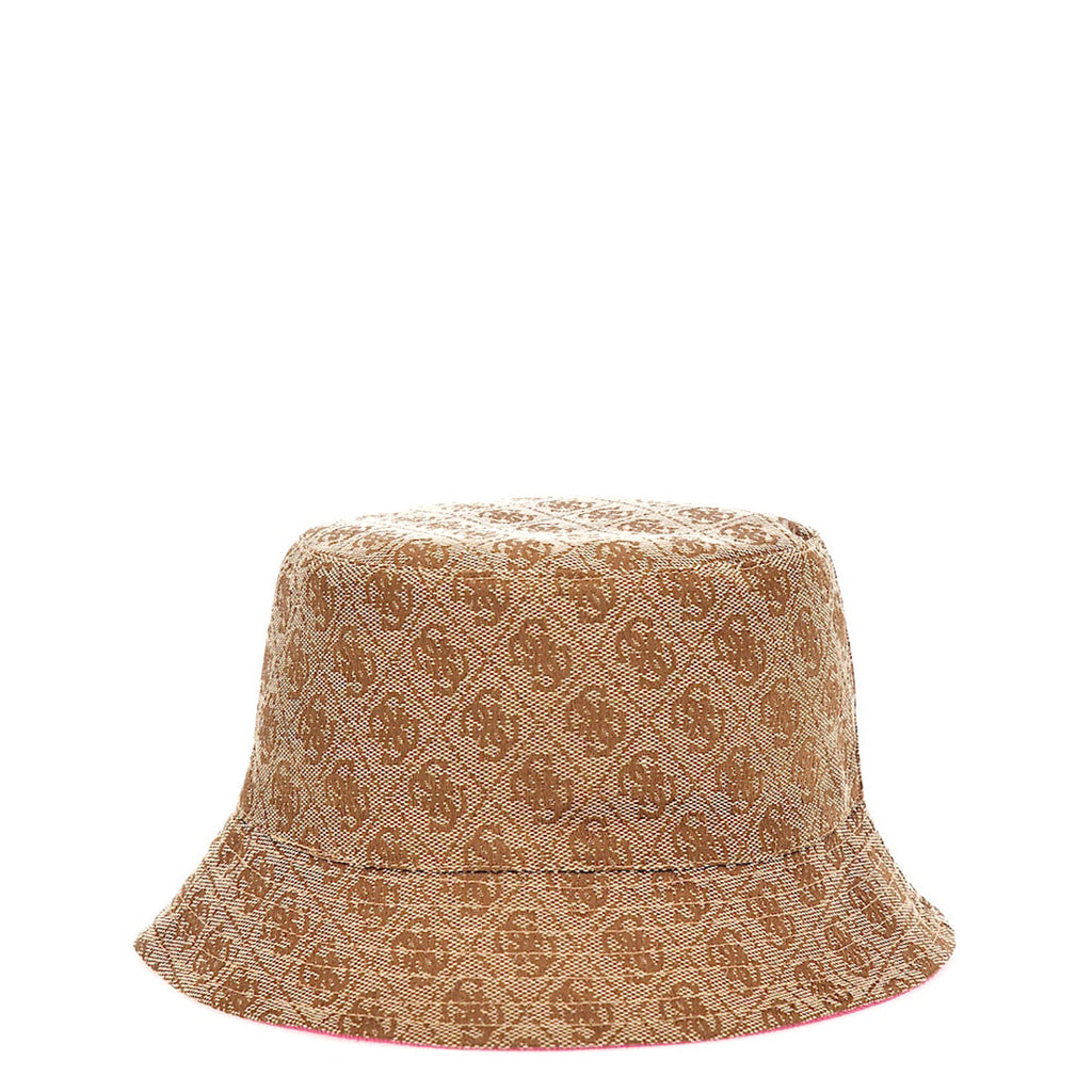 Guess 4G Logo Print Reversible Bucket Hat, Brown - McElhinneys display picture 2