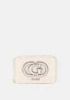 Guess Calebra Logo Script Medium Wallet, Off White