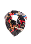 Guess Chain Pattern Silk Scarf, Black Multi