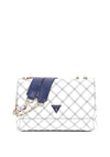 Guess Cruise Vibe Quilted Convertible Crossbody Bag, White & Navy
