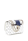 Guess Cruise Vibe Quilted Convertible Crossbody Bag, White & Navy