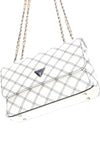 Guess Cruise Vibe Quilted Convertible Crossbody Bag, White & Navy