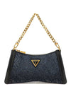Guess Dili 4G logo Rhinestone Shoulder Bag, Black
