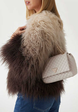 Guess Eco Rianee Quilted Crossbody Bag, Stone