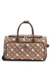 Guess Eliette 4G Peony Logo Wheeled Duffle Bag, Latte