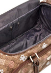 Guess Eliette 4G Peony Logo Wheeled Duffle Bag, Latte
