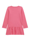 Guess Girls Long Sleeve Heart Logo Dress, Pink