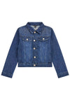 Guess Older Girl Glitter Logo Denim Jacket, Blue