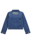 Guess Older Girl Glitter Logo Denim Jacket, Blue
