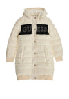 Guess Girls Logo Hooded Puffer Coat, Cream
