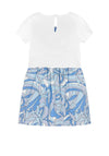 Guess Girl Print Short Sleeve Tee Dress, Blue