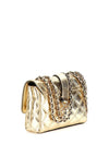 Guess Giully Quilted Laminated Mini Crossbody Bag, Gold