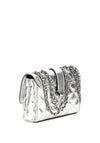 Guess Giully Quilted Laminated Mini Crossbody Bag, Silver