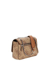 Guess Izzy Logo Print Crossbody Bag, Brown