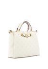 Guess Izzy Peony Embossed Logo Satchel Bag, Stone