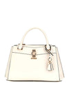 Guess Jorah Pebbled Faux Leather Satchel Grab Bag, Stone