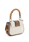 Guess Kermina 4G Logo Bamboo Handle Mini Grab Bag, Natural Latte