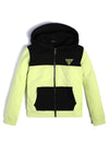 Guess Boys Long Sleeve Zip Hoodie, Green Multi