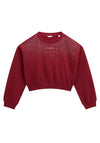 Guess Girl Long Sleeve Crop Sweater, Wine