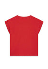 Guess Older Girl Foil Print Short Sleeve Tee, Red