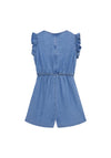 Guess Older Girl Denim Short Sleeve Playsuit, Blue