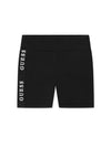 Guess Kids Logo Tape Bicycle Shorts, Black