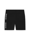 Guess Kids Logo Tape Bicycle Shorts, Black