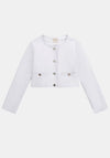 Guess Older Girl Faux Leather Cropped Jacket, White