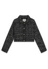 Guess Older Girl Long Sleeve Tweed Jacket, Black