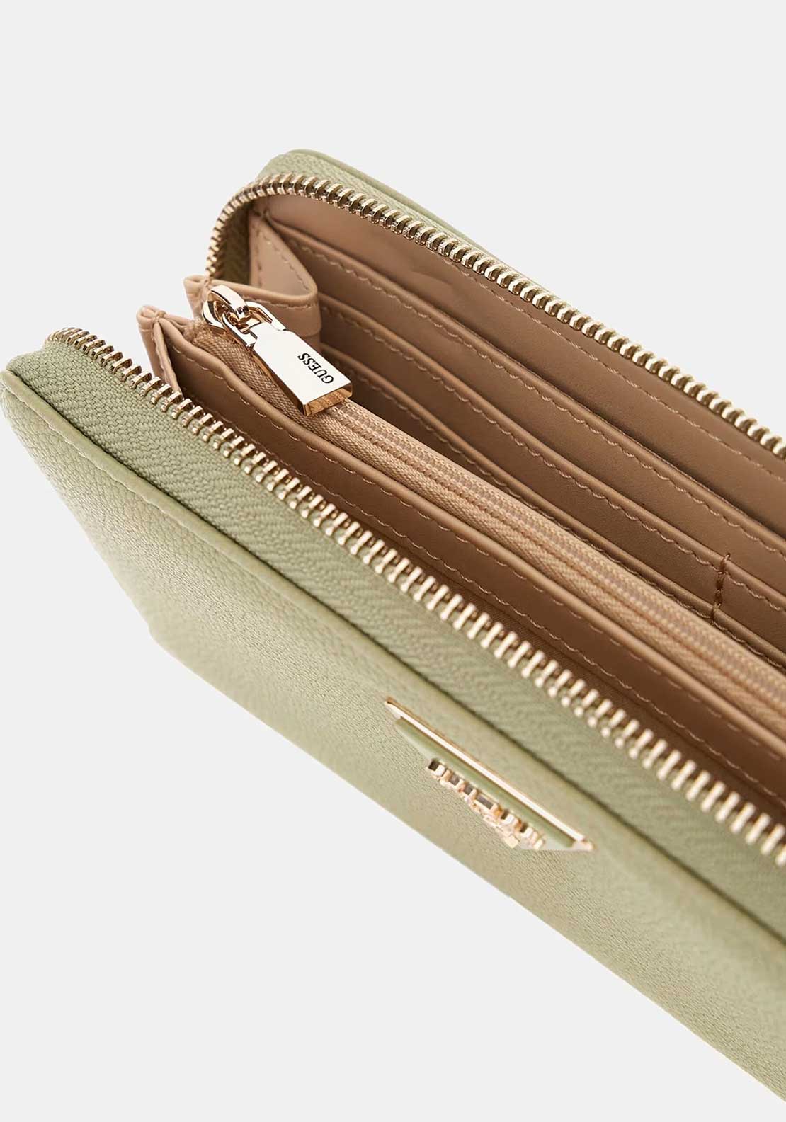 Guess Laurel SLG Zipped Large Wallet, Sage Green