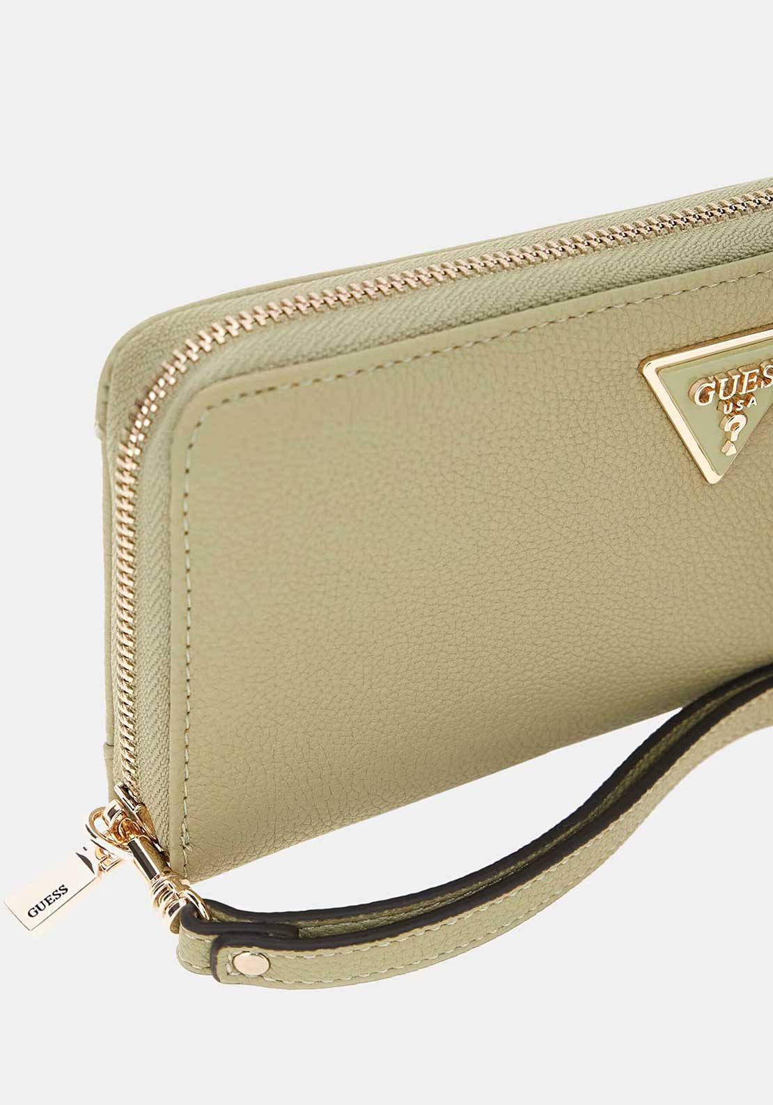 Guess Laurel SLG Zipped Large Wallet, Sage Green