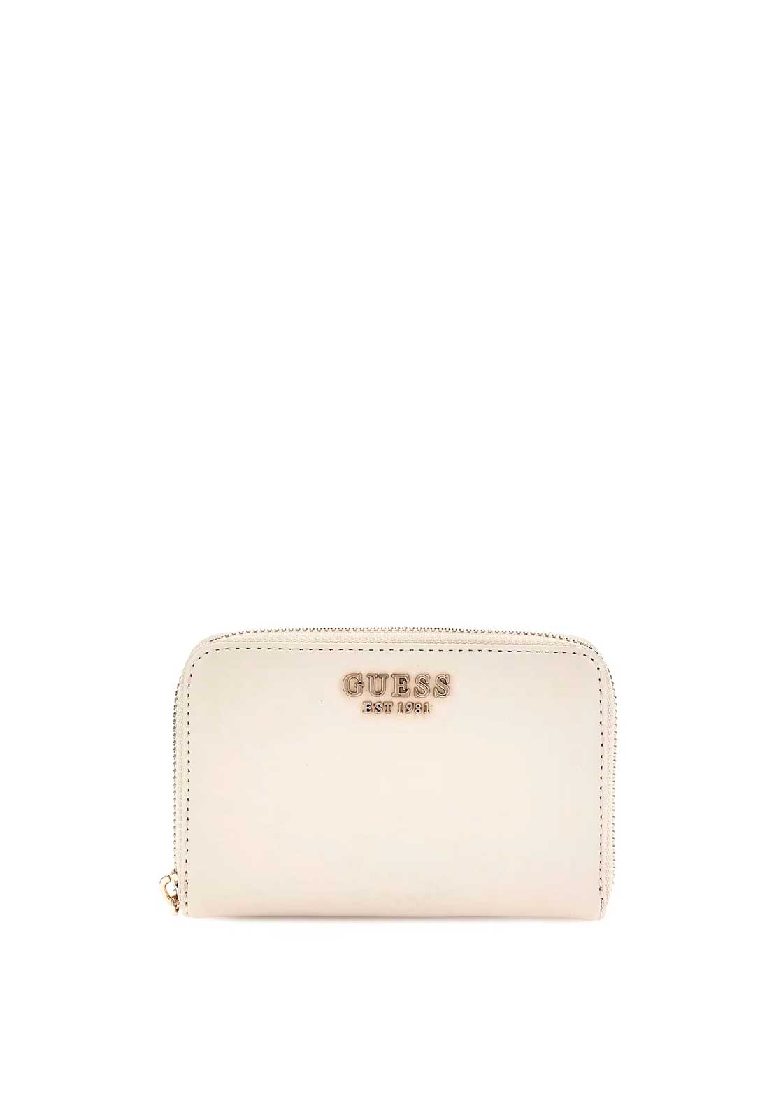 Guess Laurel SLG Zipped Medium Wallet, Bone