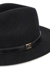 Guess Logo Script Fedora Hat, Black