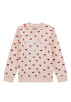 Guess Girl Cherry Print Long Sleeve Sweater, Pink