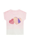 Guess Girl Ombre Heart Short Sleeve Tee, Pink