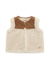 Guess Mini Girl Sherpa Fleece Gilet, Cream