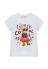 Guess Girl Cool Teddy Short Sleeve Tee, White