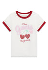 Guess Girl Cherry Hearts Short Sleeve Tee, White