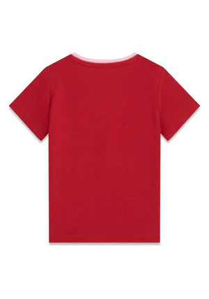 Guess Girl Love Sequin Short Sleeve Tee, Red