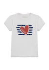 Guess Girl Foil Heart Short Sleeve Tee, White