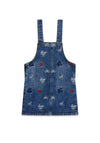 Guess Girl Bow Denim Pinafore Dress, Blue
