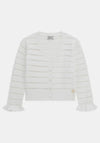 Guess Baby Girl Striped Long Sleeve Cardigan, White